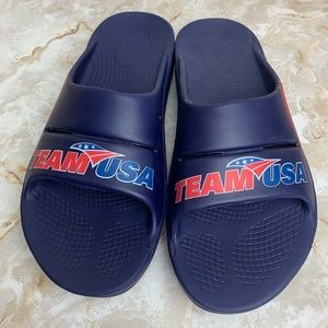 OOFOS Unisex Adult Ooahh Slide Sandal Navy Blue team USA